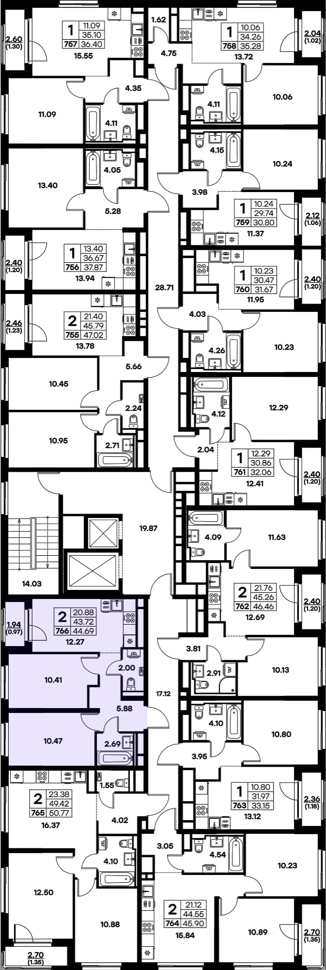 Расположение на этаже