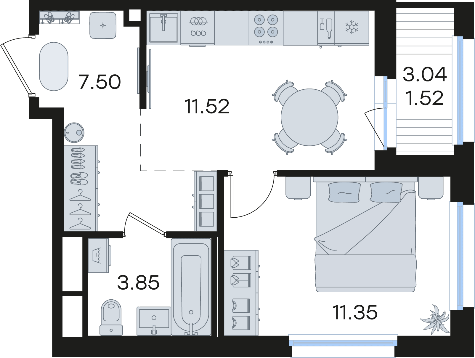С мебелью